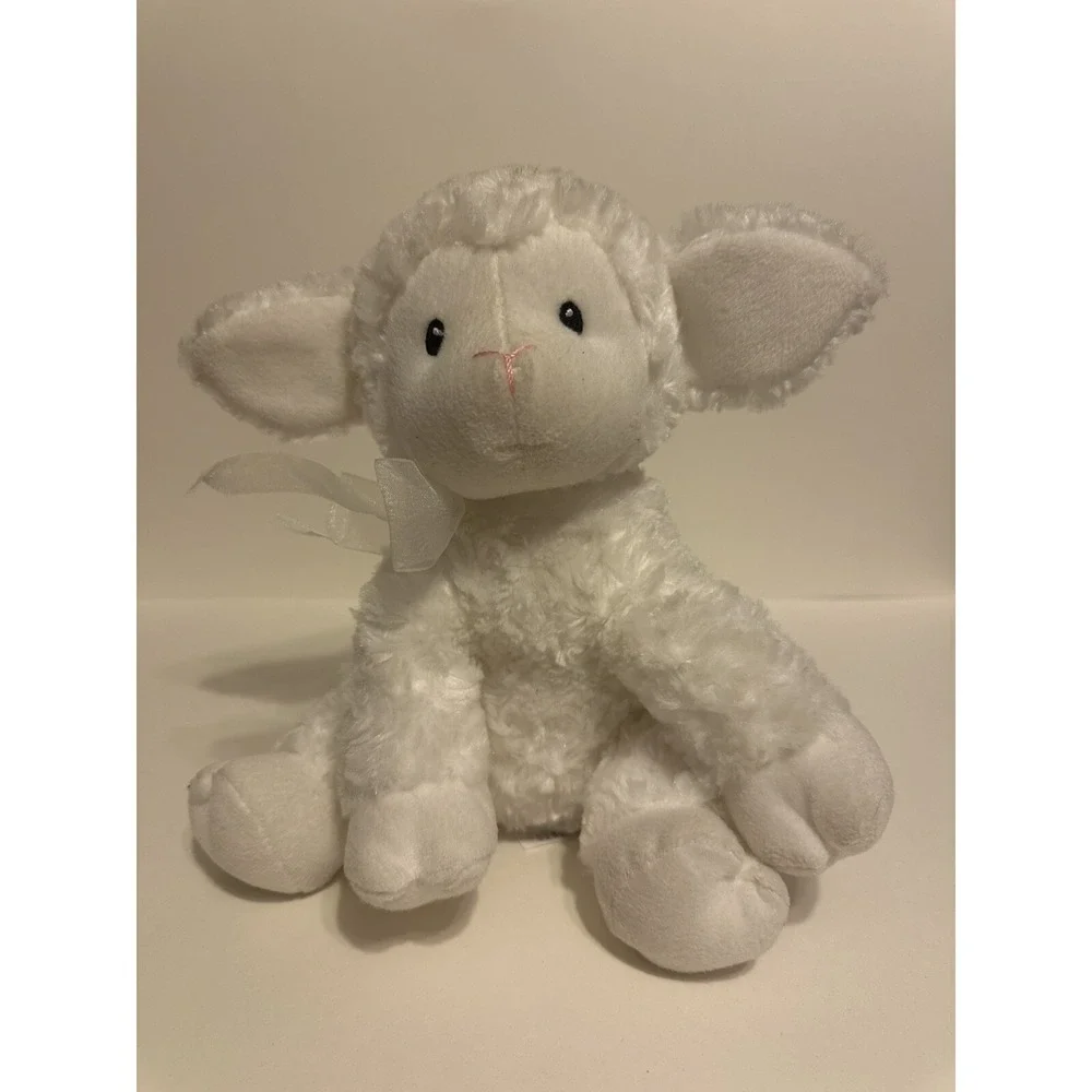 baby gund little blessing Lena white lamb wind up plush 10